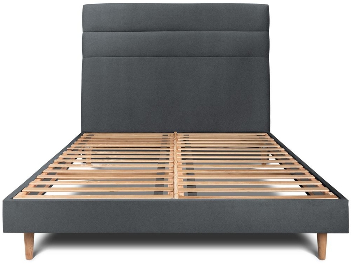 Bett mit gefüttertem Kopfteil – Samtstoff - 135 x 190 cm Bild 1