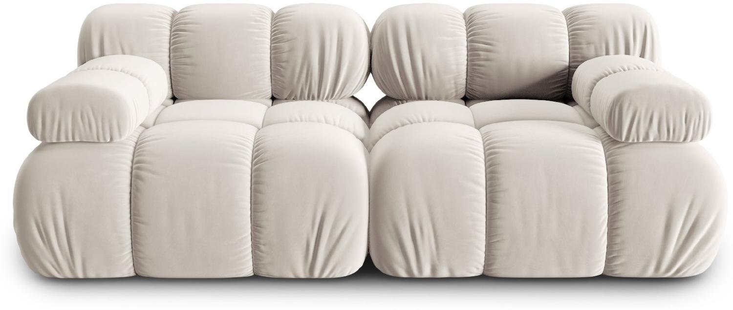 Micadoni Modulares Sofa Bellis 2-Sitzer Samtstoff Hellbeige Bild 1