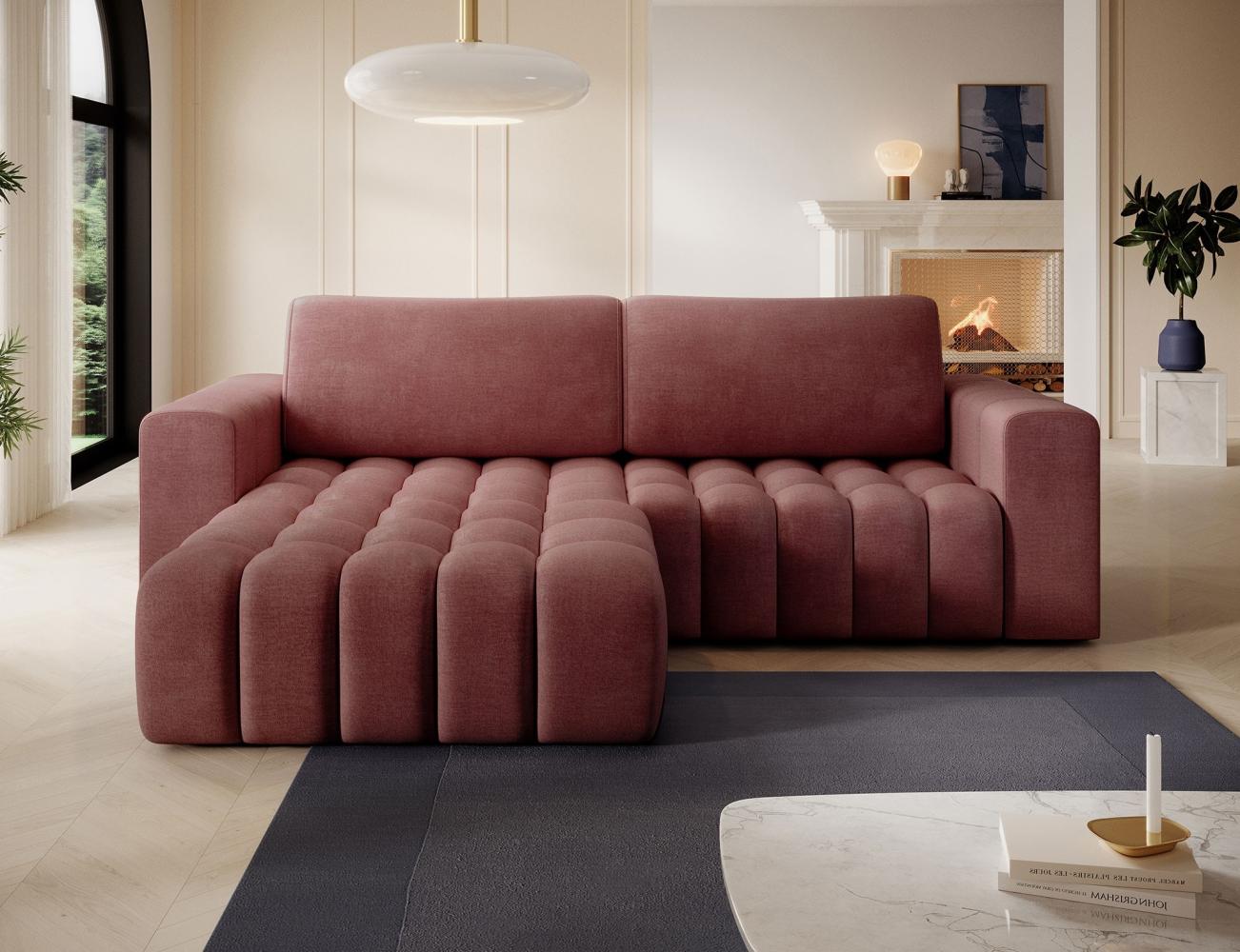 Eltap 'Bonett' Ecksofa mit Schlaffunktion, 92 x 175 x 250 cm, Rosa, Links Bild 1