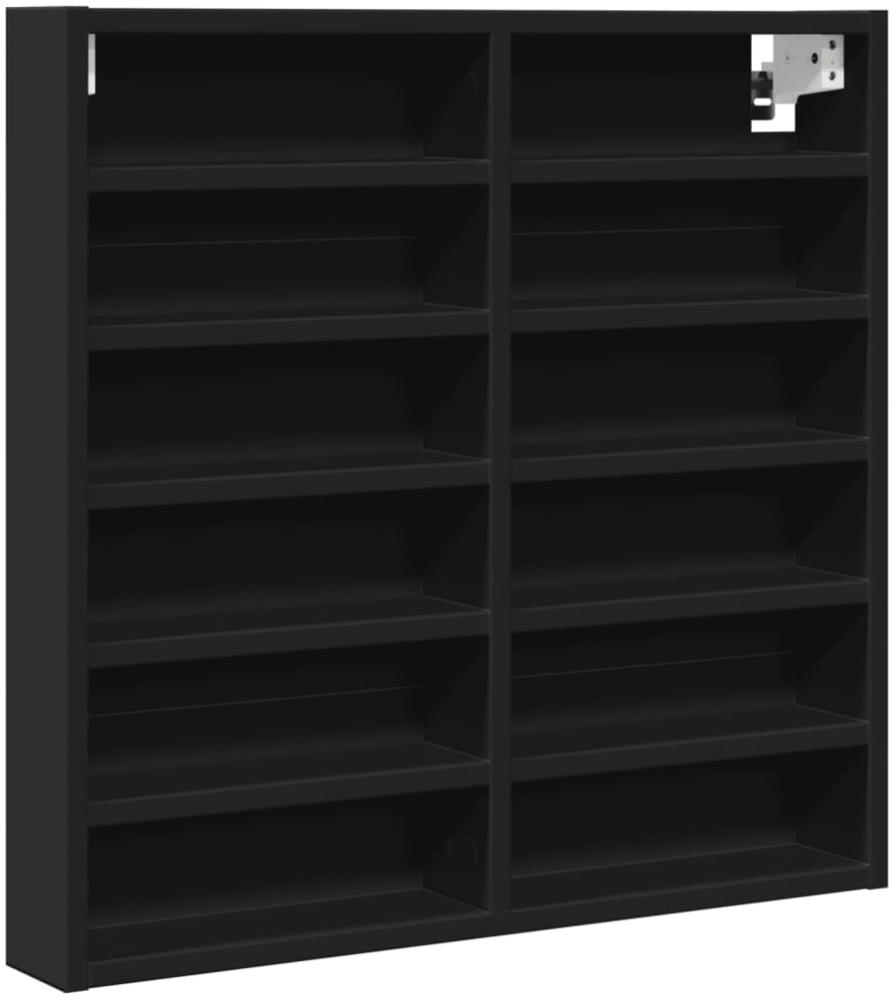 vidaXL Vitrinenschrank Schwarz 60x8,5x58 cm Holzwerkstoff 847962 Bild 1
