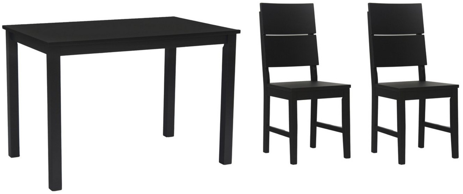 Woodroom Essgruppe Kota, (aus Hevea Massivholz, lackiert, Esstisch 110x70cm mit 2 Stühlen), Stuhl-Set und Tischgruppe für Esszimmer Bild 1