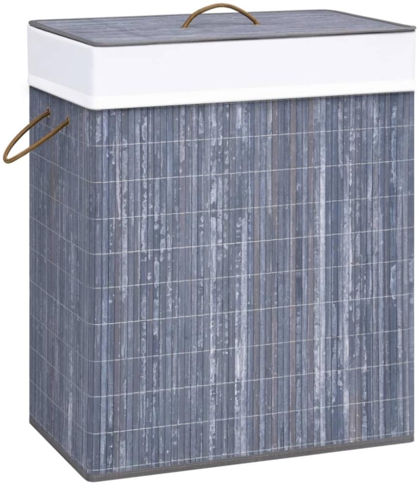 vidaXL Bambus-Wäschekorb mit 1 Fach Grau 83 L 320756 Bild 1