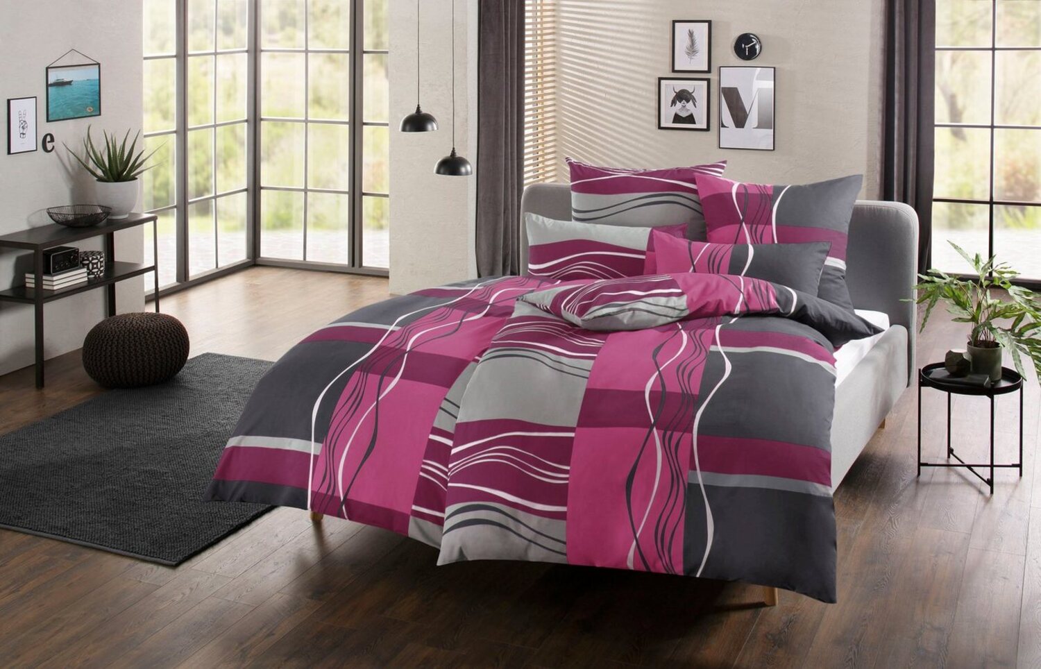 my home Bettwäsche Kelian, Linon, 2 teilig, in verschiedenen Qualitäten, gemusterte Bettwäsche Bild 1