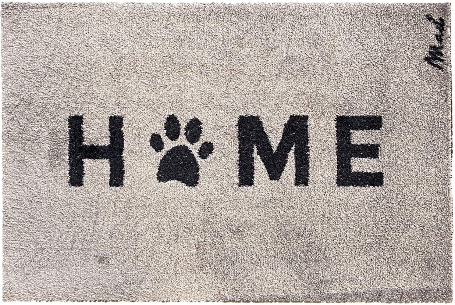 Mad about Mats Fußmatte Bryan, Türvorleger, Läufer, Indoor, Mit Spruch "Home", Hunde, Hundepfote, weich, Grau, waschbar, rutschfest, pflegeleicht, 50 x 75 cm Bild 1