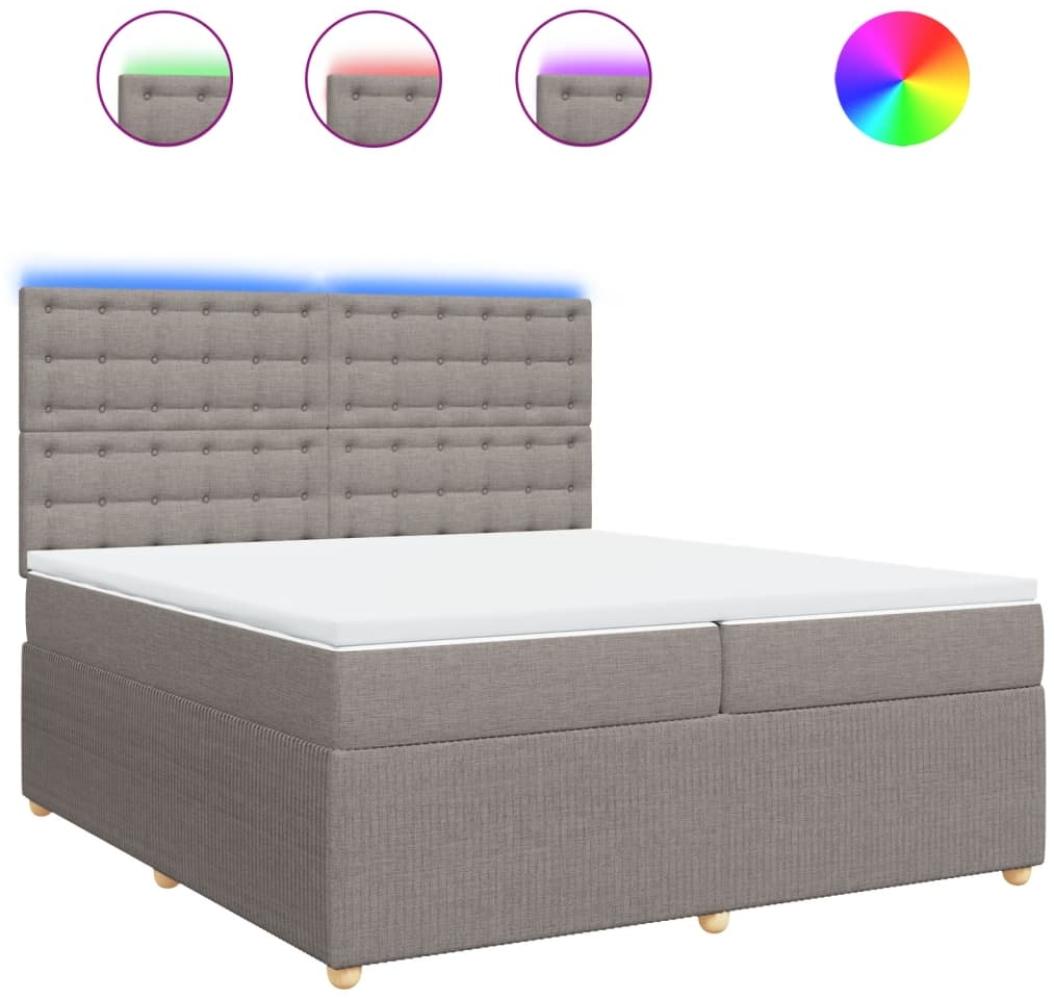 vidaXL Boxspringbett mit Matratze Taupe 200x200 cm Stoff 3294481 Bild 1