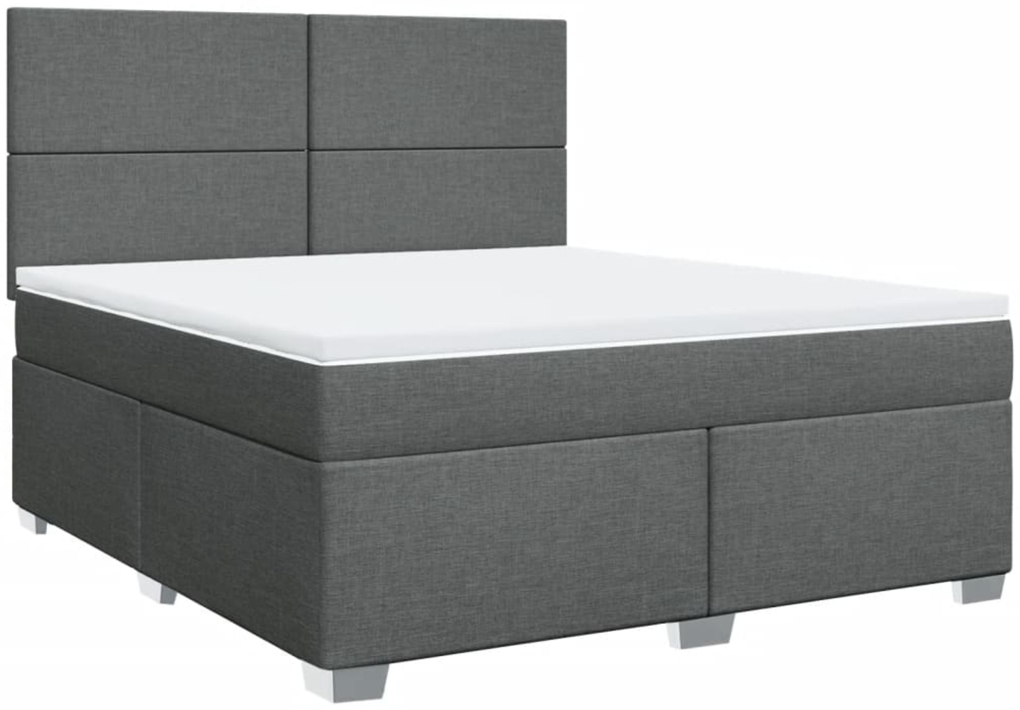 vidaXL Boxspringbett mit Matratze Dunkelgrau 180x200 cm Stoff 3290561 Bild 1