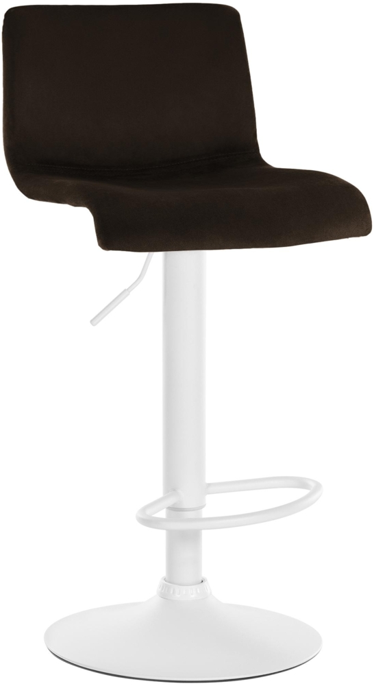 CLP Barhocker Hover Samtbezug höhenverstellbar drehbar mit Rückenlehne,braun Metall matt weiss Bild 1