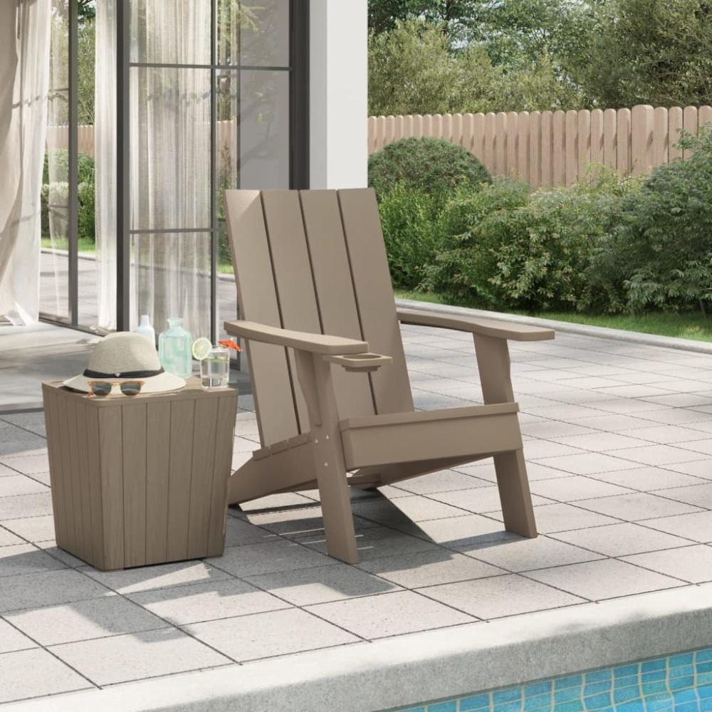 vidaXL Adirondack-Gartenstuhl Hellbraun 75x88,5x89,5 cm Polypropylen 364175 Bild 1