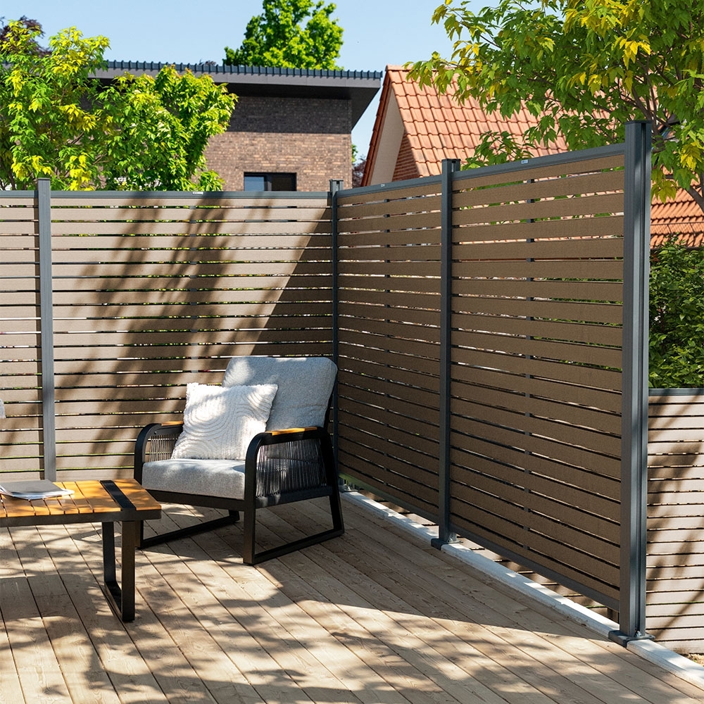HOME DELUXE WPC Sichtschutzzaun ALIRA Teak - 4 x Element + 5 x Pfosten Bild 1