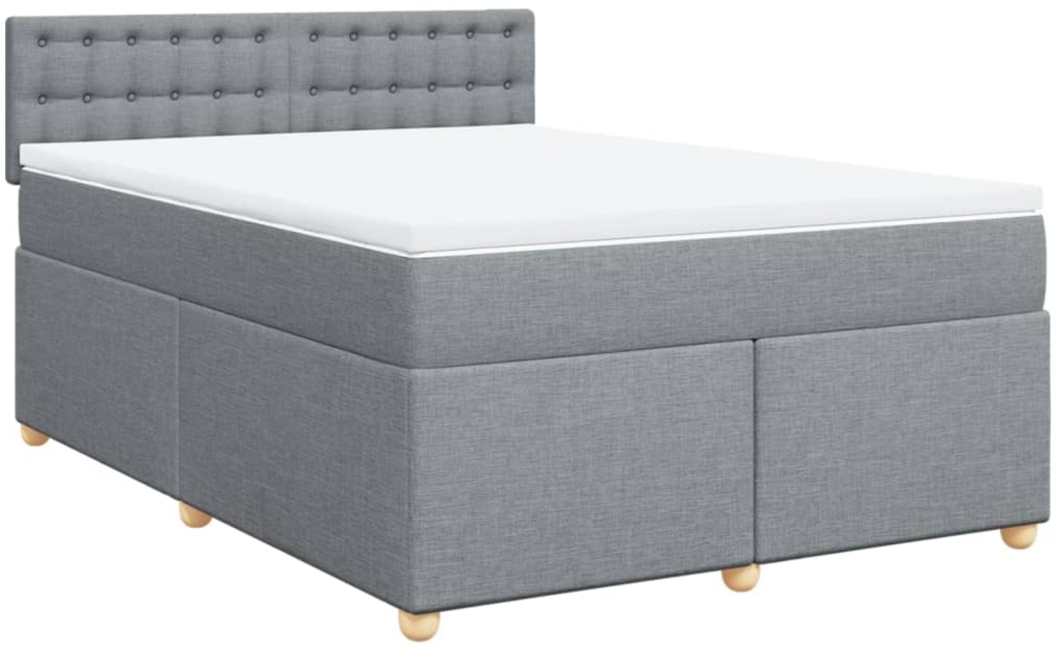 vidaXL Boxspringbett mit Matratze Hellgrau 140x200 cm Stoff 3286717 Bild 1