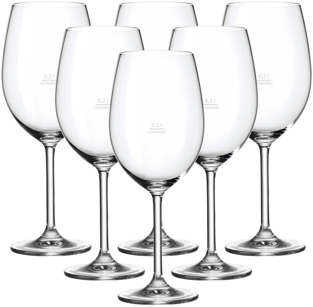 Leonardo DAILY Rotweinglas 0,2 l geeicht 6er Set "Gastro-Edition" Bild 1