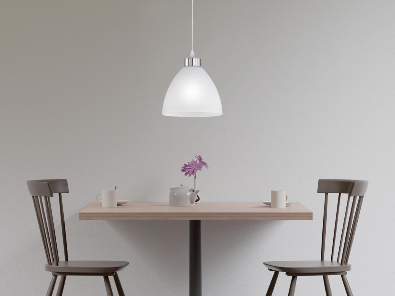 Reality Leuchten 'Dallas' Pendelleuchte, Glas opalweiß, Ø 20cm Bild 1