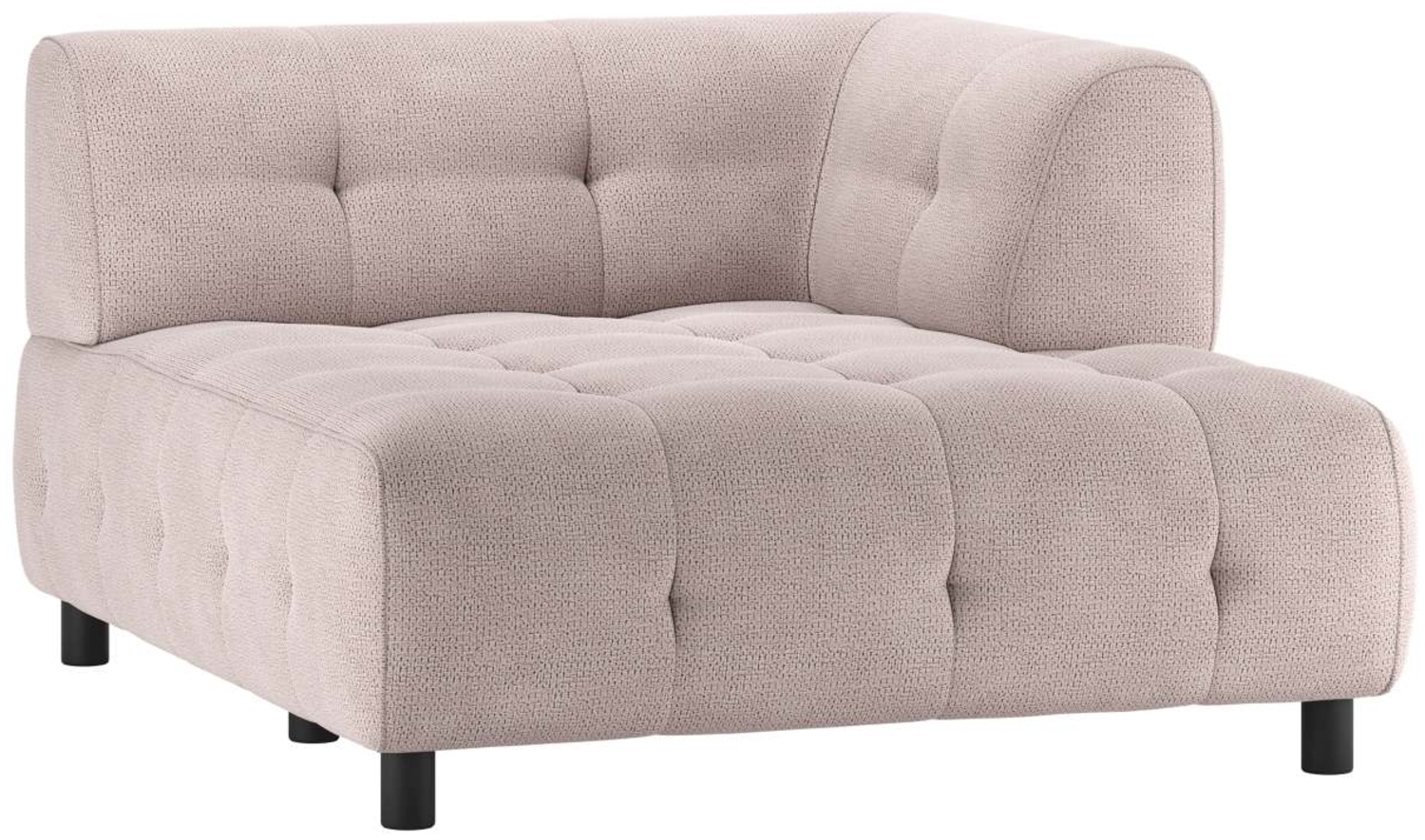 Modulsofa Louis Chaiselongue aus Chenille Rechts, Rosa Bild 1