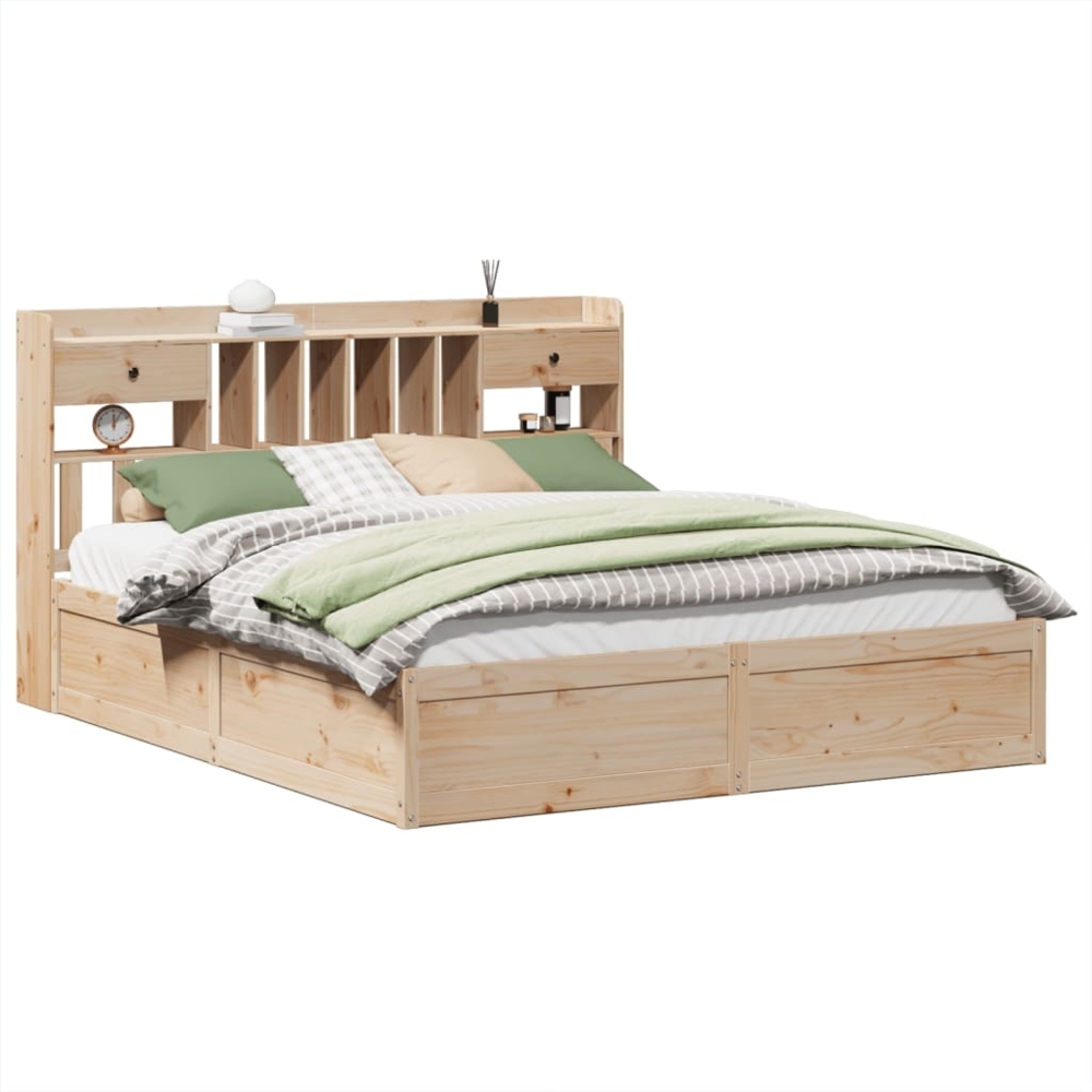 vidaXL Massivholzbett ohne Matratze 200x200 cm Kiefer 3323482 Bild 1