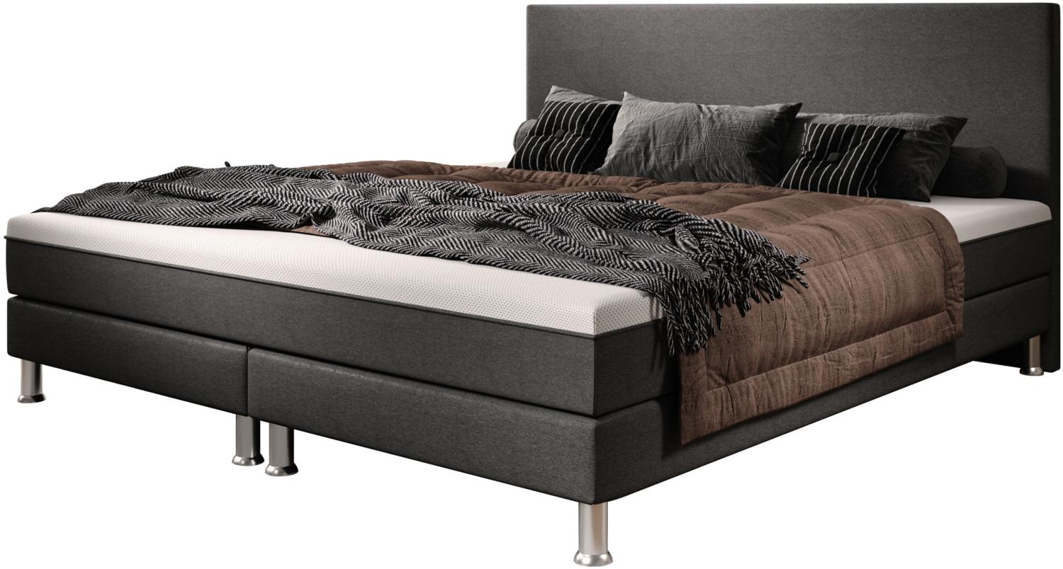 Boxspringbett Sunny 180x200 Webstoff Anthrazit Bild 1