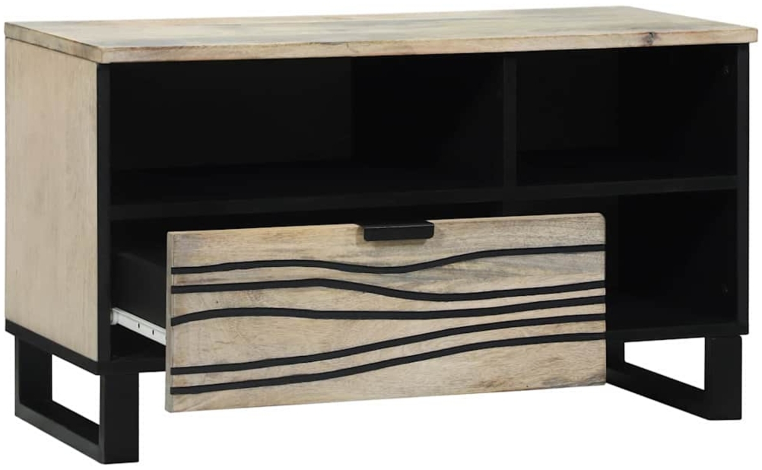 vidaXL TV-Einheiten mit Schubladen Weiß 80 x 33 x 46 cm Holzwerkstoff 4017989 Bild 1