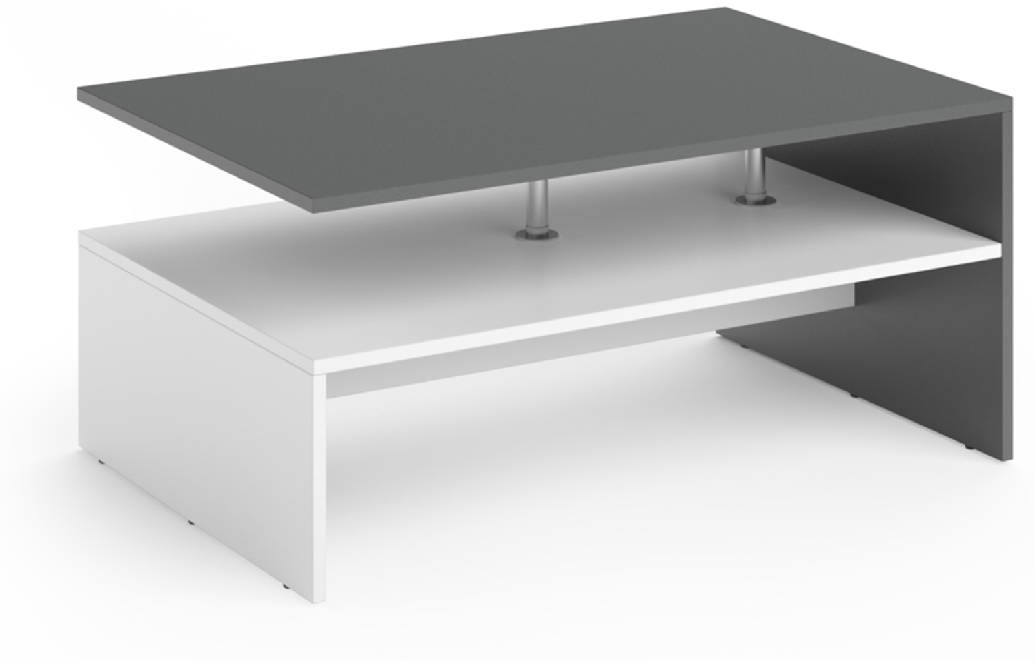 Vicco Couchtisch Weiß/Anthrazit 90 x 60 cm, Amato Bild 1