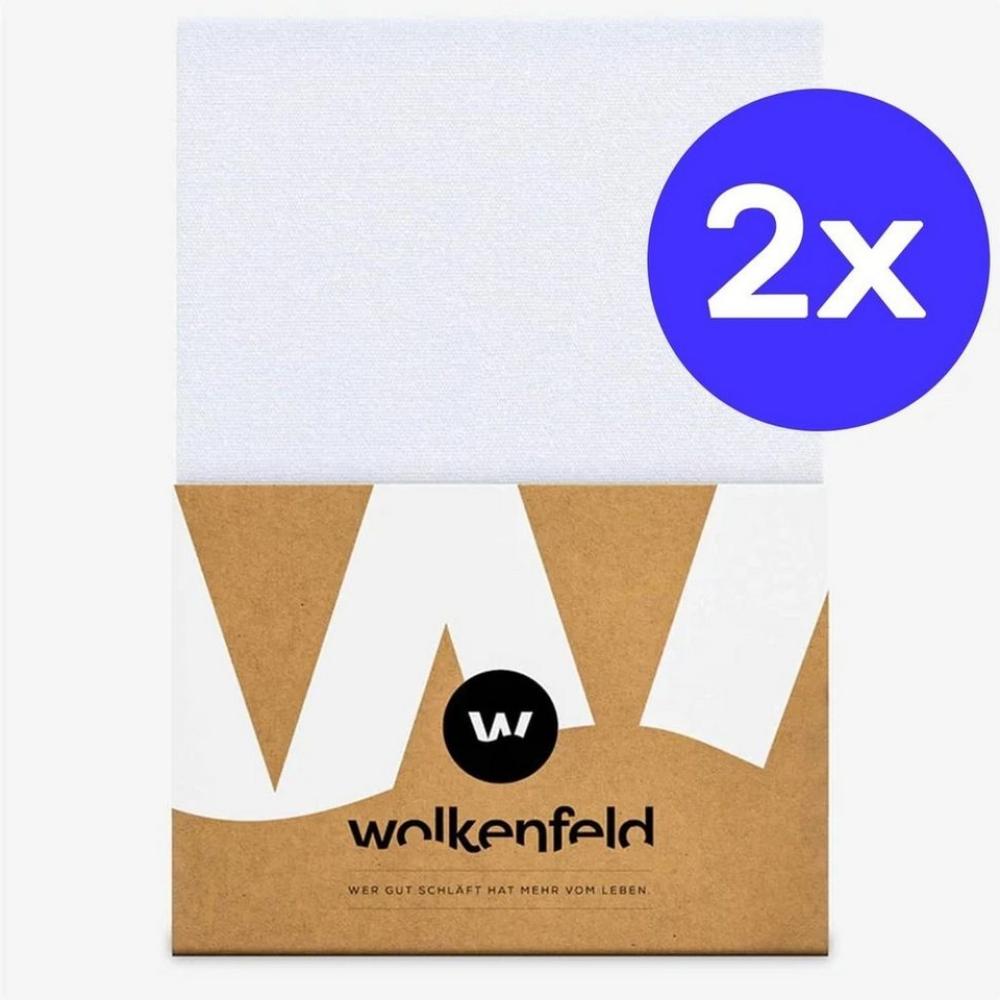 Wolkenfeld Spannbettlaken 100% Baumwolle - 2x superweiche Bettlaken für Matratzen von 5 bis 20cm, Baumwolle, Gummizug: Starker & Flexibler Super-Stretch Gummizug für maximalen Halt, (2 Stück), Rutschfest & Blickdicht - 90x200, 140x200, 160x200, 180x200... Bild 1