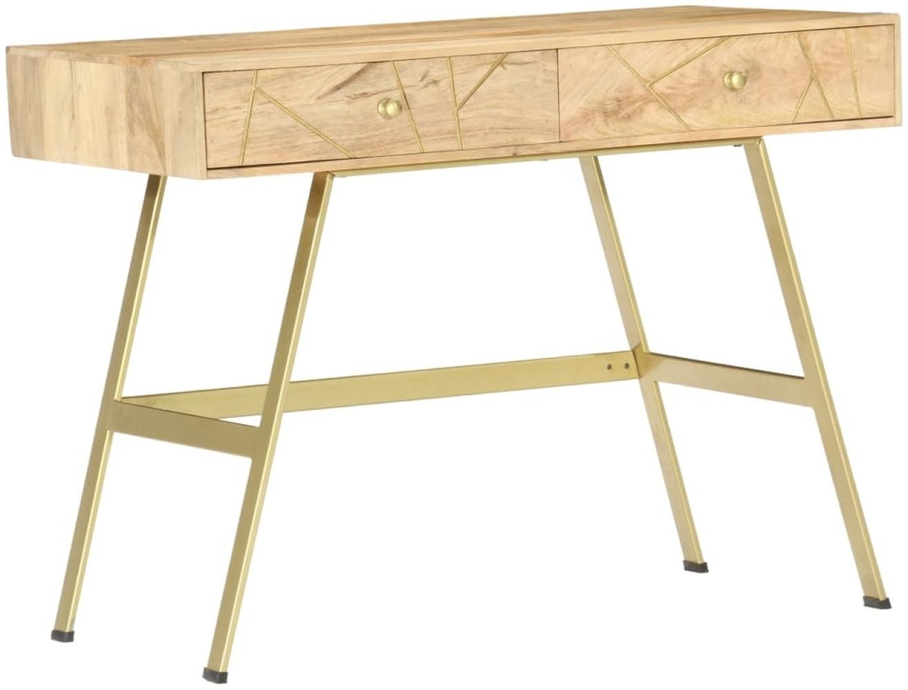 Schreibtisch mit Schubladen, Massivholz Mango, 100×55×75 cm Bild 1