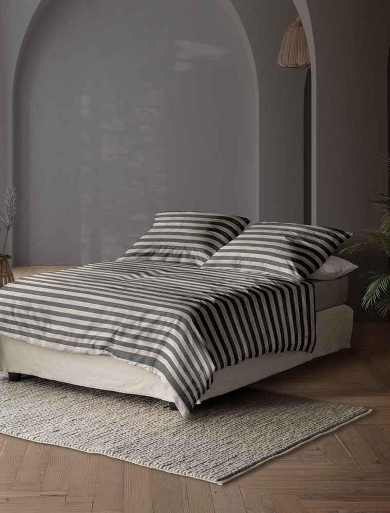Irisette Mako-Satin Bettwäsche Set Wave-HK 8559 grau 135 x 200 cm + 1 Kissenbezug 80x80 cm Bild 1