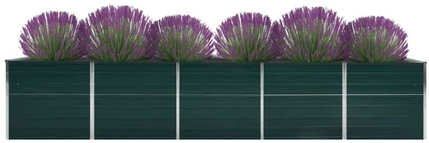 vidaXL Garten-Hochbeet Verzinkter Stahl 400×80×77 cm Grün 47061 Bild 1
