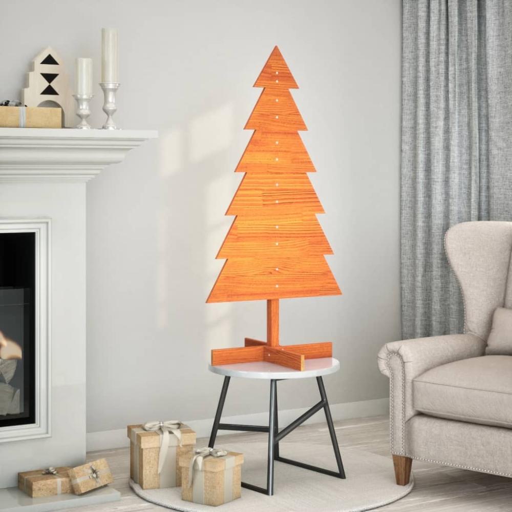 vidaXL Weihnachtsbaum zum Schmücken Wachsbraun 120cm Massivholz Kiefer 858191 Bild 1