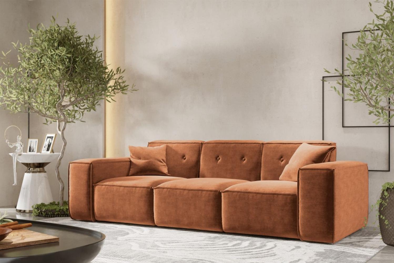 Sofa Designersofa CESINA 3-Sitzer in Stoff Perfect Harmony Rostbraun Bild 1