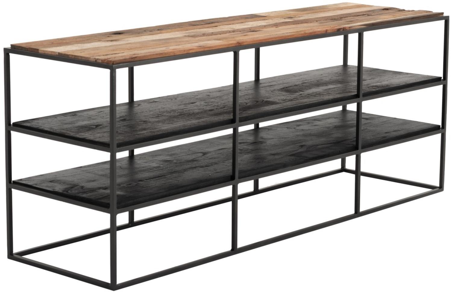 Rustika TV Tisch rustikal Bootsholz schwarz Fernsehtisch TV Hifi Ablage Tisch Bild 1