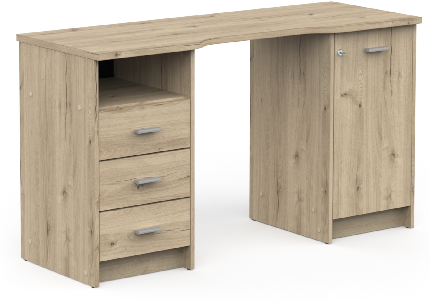 Schreibtisch >MAO< in Eiche royal - 132,2x73,9x48,4cm (BxHxT) Bild 1