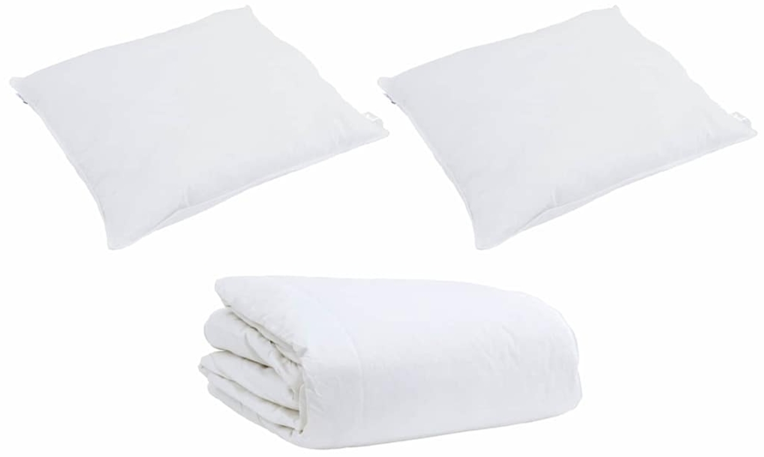 vidaXL Bettdecken Set mit Kissen 3 pcs Weiß Daunenfeder 3377063 Bild 1