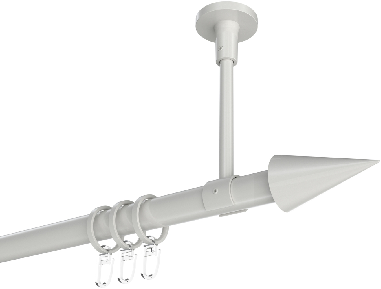 Gardinenstangen-Set Sonette Savio 280 cm (geteilt in 2 x 140 cm), 1-läufig, 20 mm Ø Weiß Bild 1