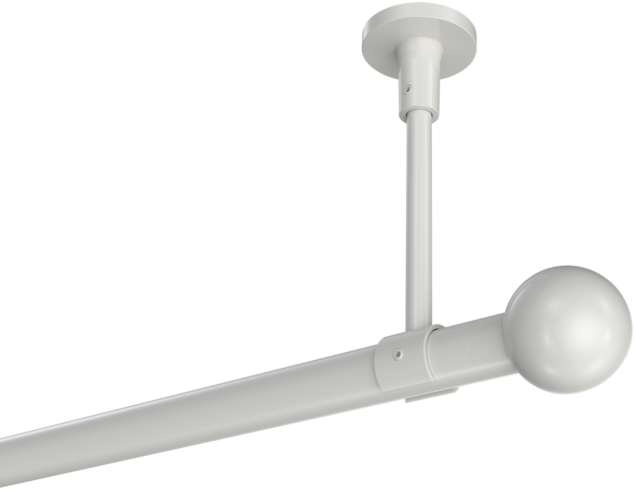 Gardinenstangen-Set Sonette Luino 320 cm (geteilt in 2 x 160 cm), 1-läufig, 20 mm Ø Weiß Bild 1