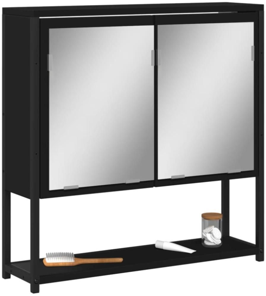 vidaXL Bad-Spiegelschrank Schwarz 60 x 16 x 60 cm Holzwerkstoff Bild 1