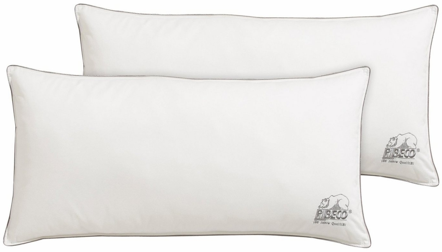RIBECO Microfaserkissen Marie, Kissen 40x80 cm & 80x80 cm im Spar-Set erhältlich!, Füllung: 100% Polyester, Bezug: 100% Baumwolle, Spar-Set, Kopfkissen-Set, flauschig & Allergiker geeignet (Hausstauballergiker) Bild 1