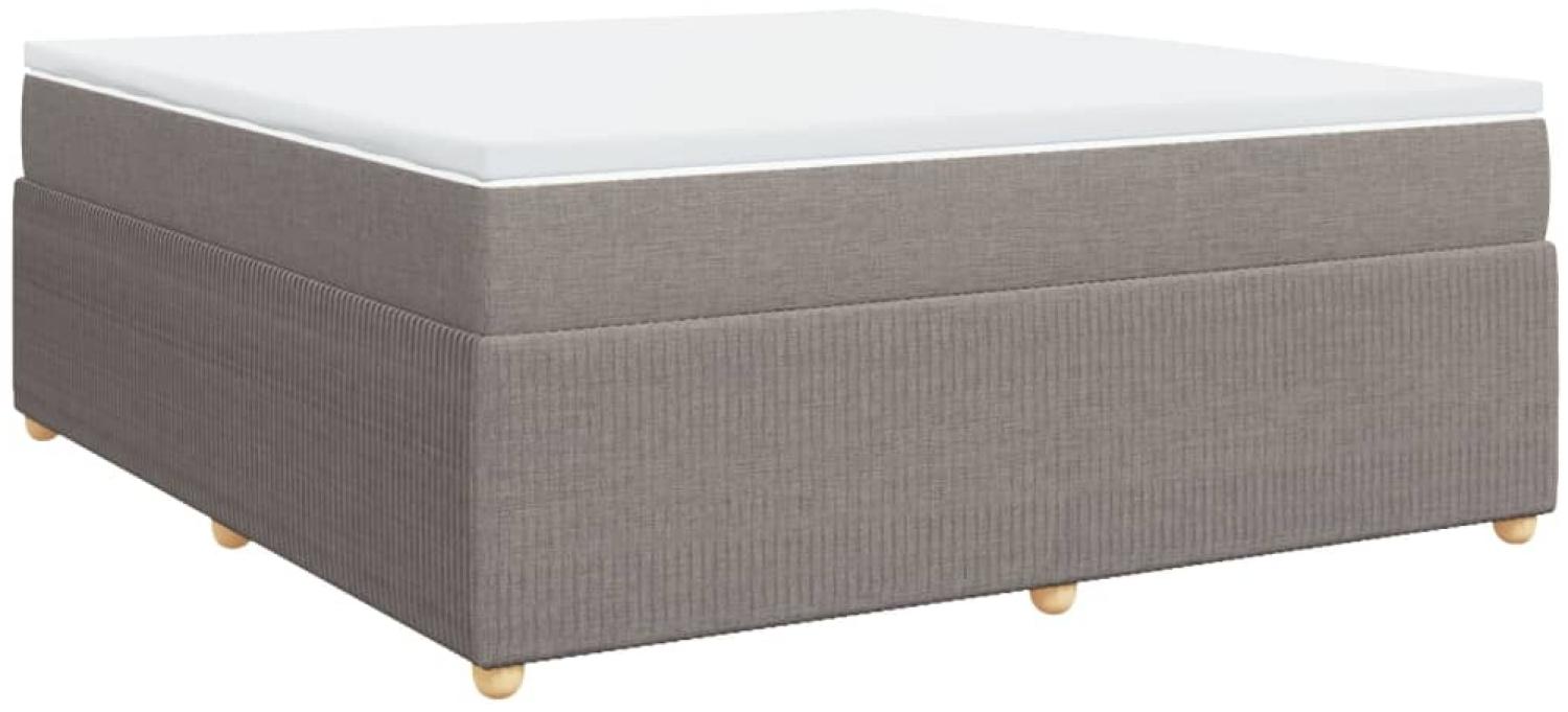 vidaXL Boxspringbett mit Matratze Taupe 180x200 cm Stoff 3285592 Bild 1