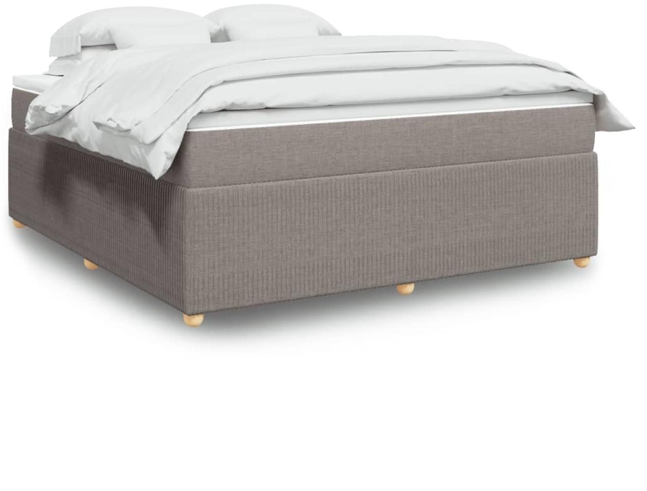 vidaXL Boxspringbett mit Matratze Taupe 180x200 cm Stoff 3285592 Bild 1