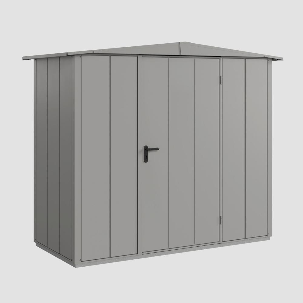 Hörmann Ecostar Metall-Gerätehaus Elegant mit Satteldach Typ 1, 108 x 238 cm , graualuminium, 2,6 m²,1-flüglige Tür Bild 1