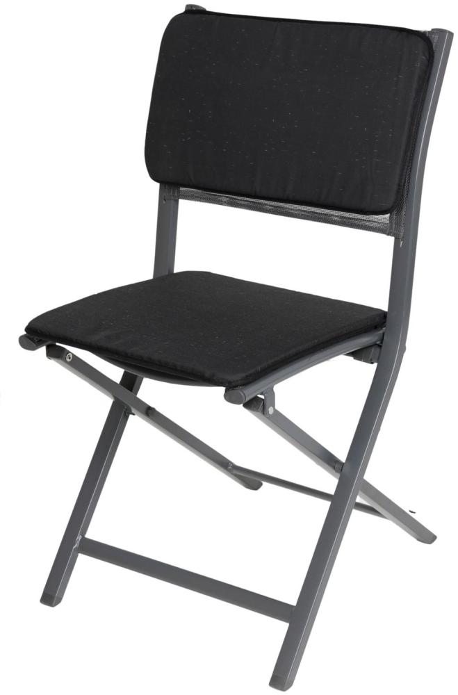 Sitz- und Rückenkissenset 2-teilig Anthrazit Stuhlauflage Sitzkissen Stuhlkissen Bild 1