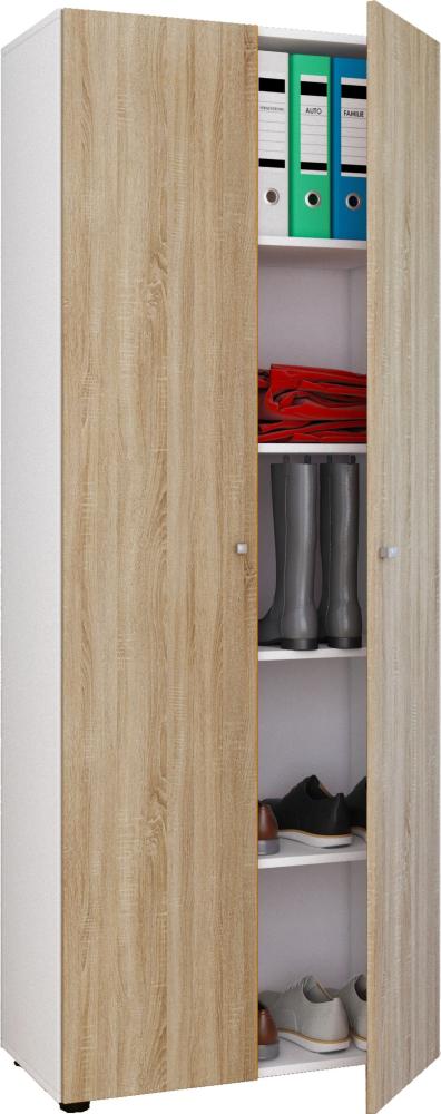 Mehrzweckschrank Kleiderschrank Hochschrank Garderobe Flur Schrank Eiche Dekor Bild 1