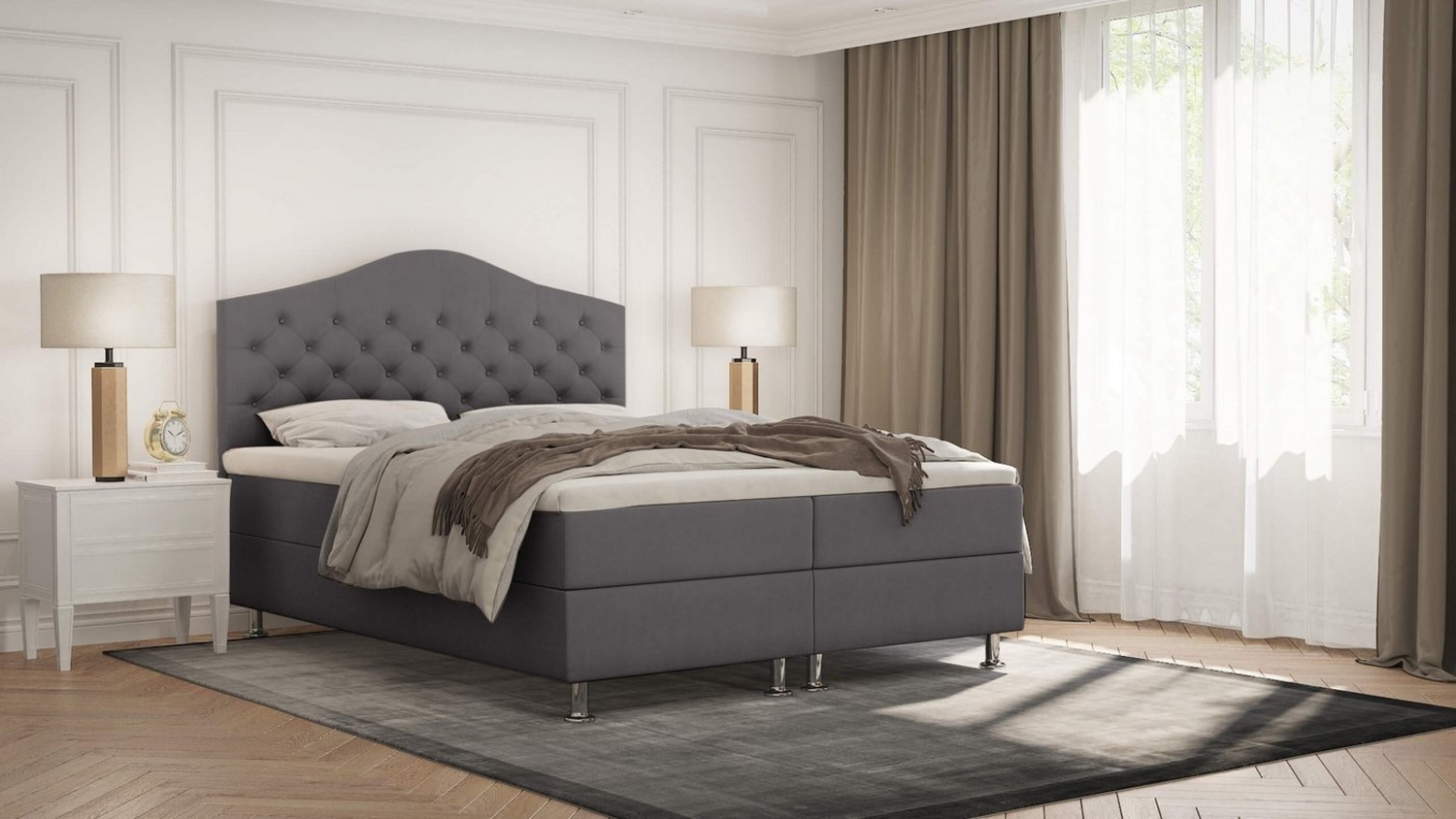 Best for Home Boxspringbett Glamour Bonellfederkern inkl. 7-Zonen Topper T-30 Bild 1