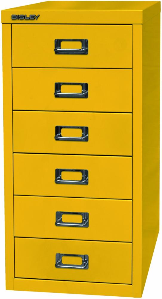 BISLEY MultiDrawer, 29er Serie, DIN A4, 6 Schubladen, Metall, 641 Zinkgelb, 38 x 27. 9 x 59 cm Bild 1