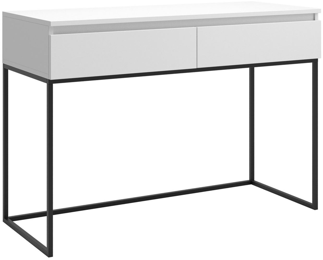 Selsey 'Bemmi' Schminktisch Schreibtisch, weiß mit schwarzem Metallgestell, ca. 80 x 120 x 50 cm Bild 1