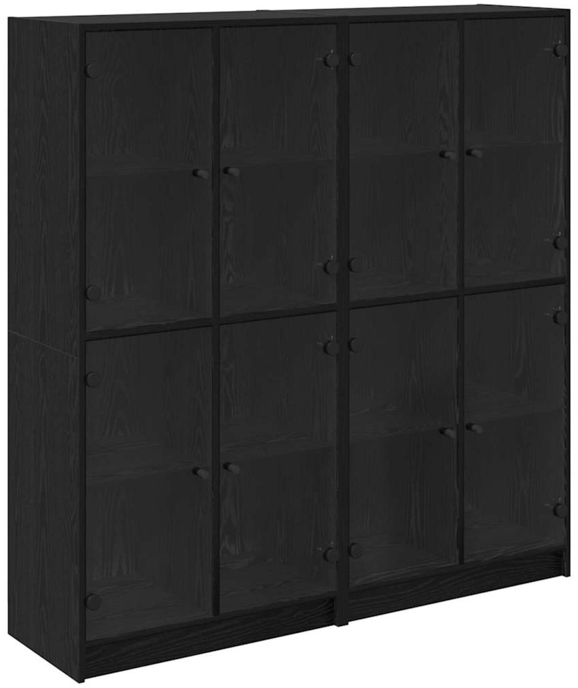 vidaXL Highboard 2 pcs Schwarz Eichen-Optik 136 x 37 x 142 cm 3402646 Bild 1