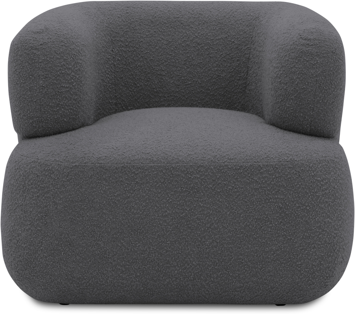 DOMO. collection Sessel 800 012, Polstersessel in organischer Form mit Federkern, gepolsterte Rückenlehne, Rücken in Oberstoff bezogen, Armsessel, Cocktailsessel, Loungesessel, Polstergarnitur, 90 x 86 x 71 cm (BxTxH), dunkelgrau Bild 1
