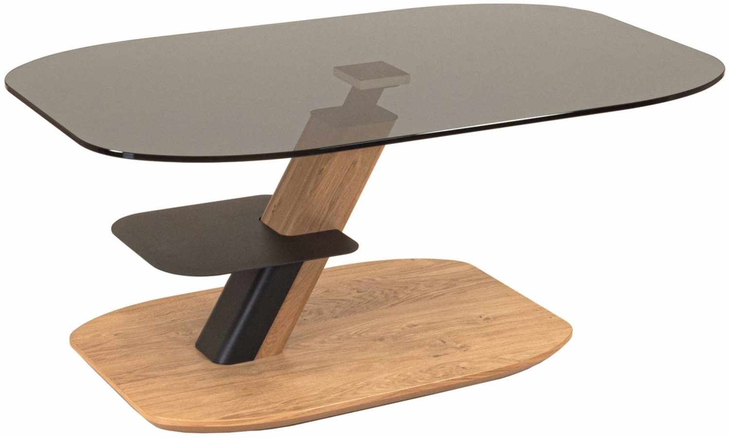 Couchtisch höhenverstellbar Codee 110x47x65 Parsolglas Wildeiche/Grau Bild 1