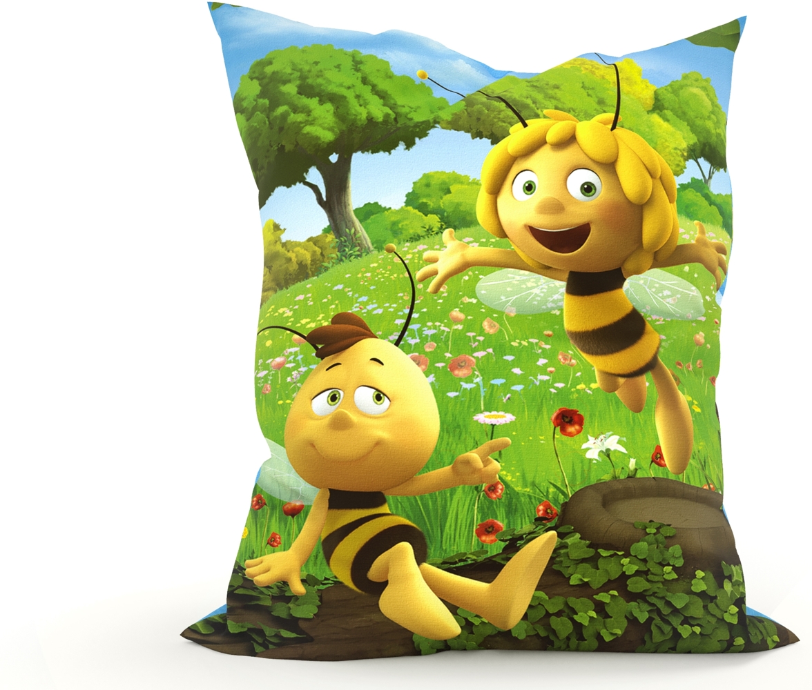 Green Bean® Kinder Sitzsack Biene Maja 100x135cm mit 270 Liter hochwertiger EPS Perlen Füllung und waschbarem Motiv Wechsel-Bezug aus 100% Baumwoll Bild 1