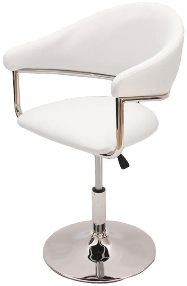 Esszimmerstuhl HWC-L51, Drehstuhl Stuhl, Kunstleder ~ weiß Bild 1