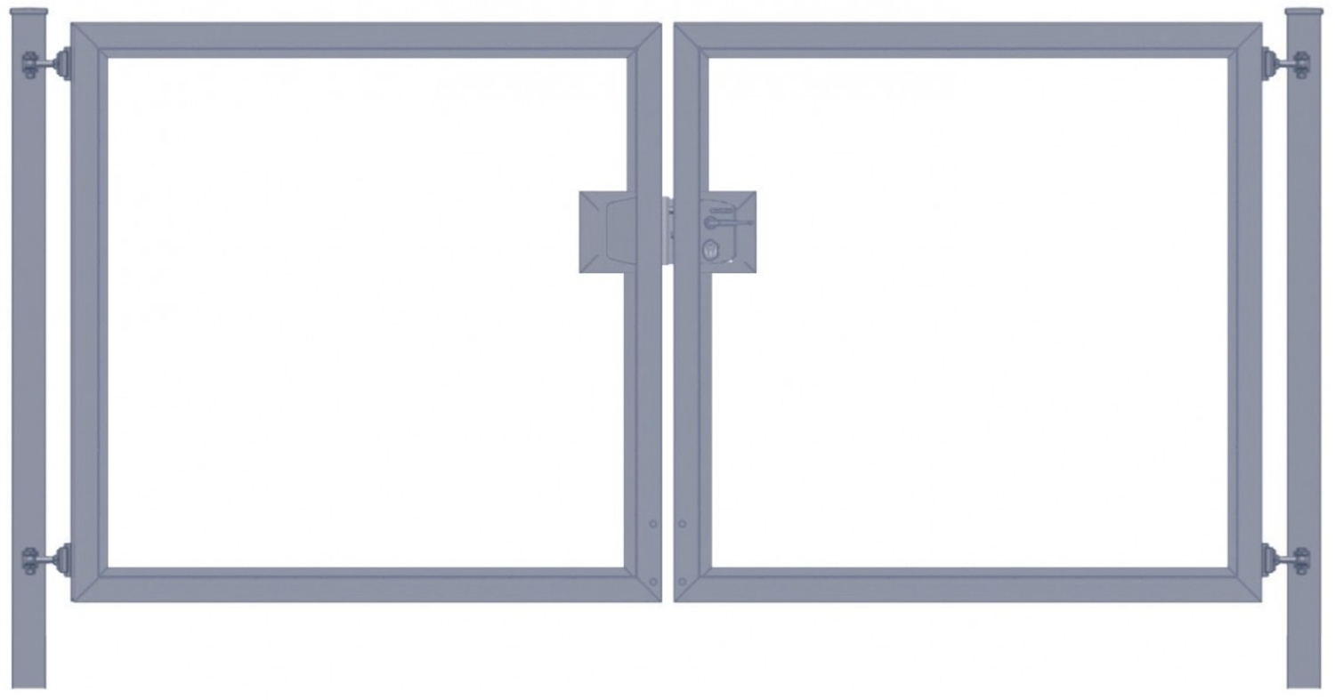 Gartentor / Doppelfügeltor elektrisch Premium (2-flügelig) symmetrisch für senkrechte Holzfüllung anthrazit Breite 350 cm x Höhe 160 cm Bild 1