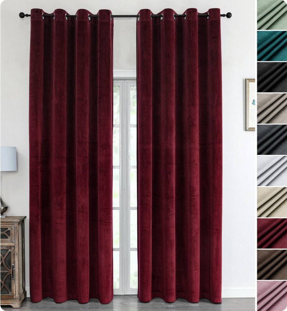 Beautex Verdunkelungsvorhang Samt Vorhang Ösen Gardine Velvet blickdicht abdunkelnd, Ösen (1 St), abdunkelnd Bild 1