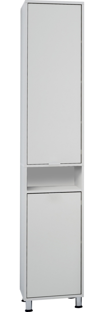 FMD Möbel - ZAMORA 1 - Badezimmer-Hochschrank - melaminharzbeschichtete Spanplatte - weiß - 37 x 192,5 x 33cm Bild 1